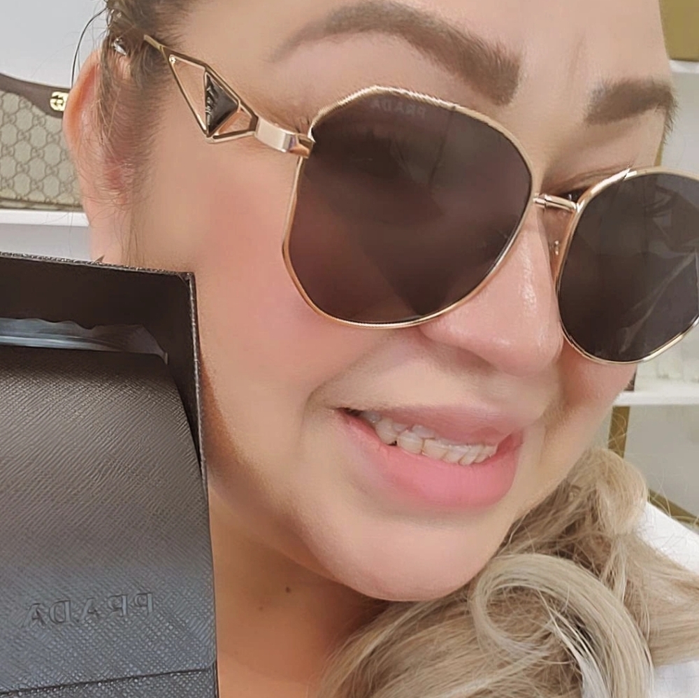 Prada Women's Sunglasses - Black and Gold